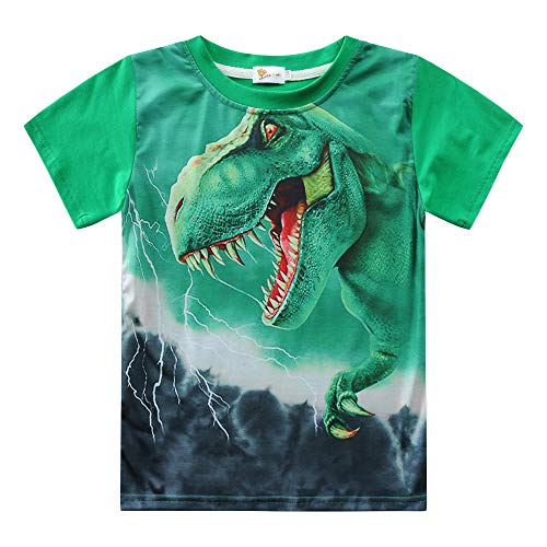 Toddler Boys T-Shirt Dinosaur Soft Cotton Tee Shirts for Kids Short Sleeve Crewneck Casual Summer Graphic Clothes Tops