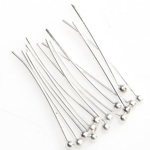 Book Cover Gilroy 100Pcs Silver Tone Ball Head Pins for Jewelry Making Findings DIY Crafts
