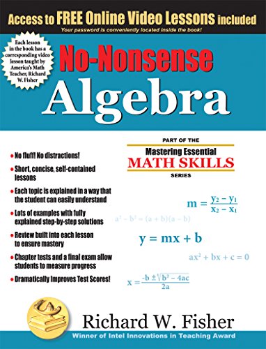 Book Cover No-Nonsense Algebra: Part of the Mastering Essential Math Skills Series