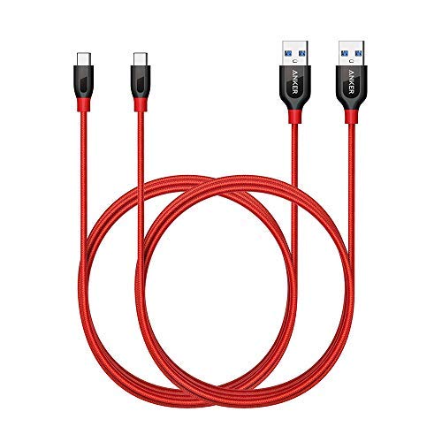 Book Cover Anker Powerline+ USB-C to USB 3.0 Cable (6ft, 2-Pack), High Durability, for Samsung Galaxy Note 8, S8, S8+, S9, S10, iPad Pro 2018, MacBook, Nexus 5X, Nexus 6P, OnePlus 2 and More(Red)