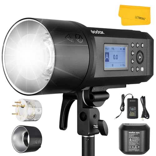 Godox AD600Pro AD600 Pro TTL Studio Flash 2.4G Wireless X System HSS 1/8000s with High Performance Li-ion Battery Outdoor Strobe Compatible for Canon E-TTLII Nikon Sony Fuji Olympus Panasonic Camera