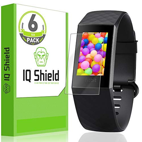 IQShield Screen Protector Compatible with Fitbit Charge 3 (Fitbit Charge 4)(6-Pack) Anti-Bubble Clear Film