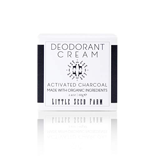 Book Cover Little Seed Farm All Natural Deodorant Cream, Aluminum Free Deodorant for Women or Men, 2.4 Ounce - Activated Charcoal