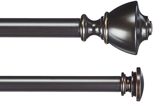 Amazon Basics 2,54 cm Double Curtain Rod with Urn Finials, 0,9 to 1,83 m, Bronze