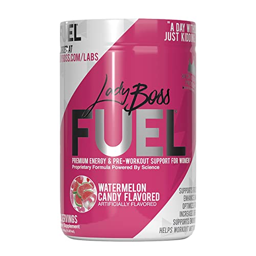 LadyBoss FUEL - Pre-Workout Energy Supplement for Women, Focus, Strength & Endurance, Watermelon Candy Flavor, 30 Servings, 426 g