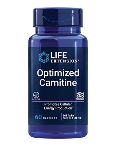 Life Extension Optimized Carnitine – L-Carnitine Supplement - Supports Heart, Brain Health& Exercise Recovery – Gluten-Free – Non-GMO – 60 Capsules