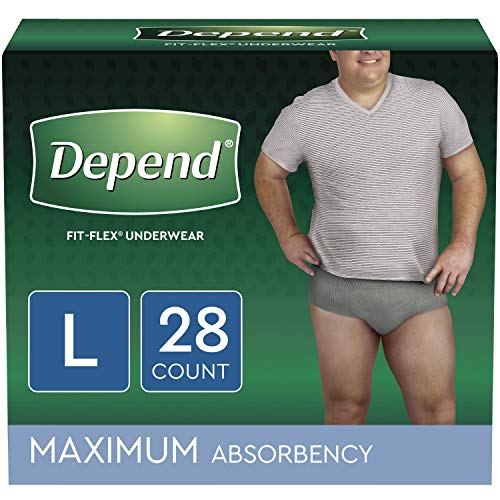 Depend FIT-FLEX Incontinence Underwear for Men, Disposable, L, 28 Count