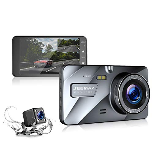 Book Cover 【Upgraded 720P Rear】 Jeemak Dual Lens Dash Cam Front and Rear 1080P Dashboard Camera,Night Vision Waterproof Backup Camera,4