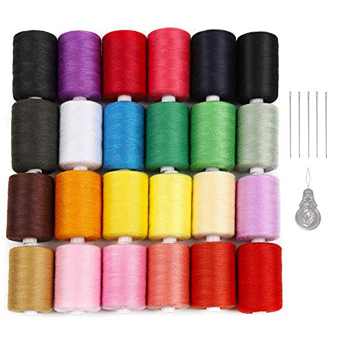 Book Cover LIANTRAL Polyester Sewing Thread 24 Colors 1000 Yards Each Spools Embroidery Thread for Hand and Sewing Machine Use