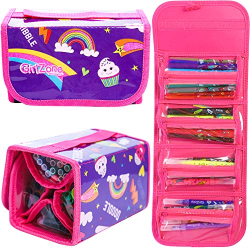 Arts and Crafts for Girls - Fruit Scented Cute Stationery Set, Fun Pencil Case Including 38 Fruit Scented Marker Pens. Great Birthday Present/Gift for Girls of All Ages.