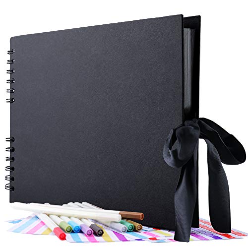 Gotideal 80 Pages DIY Scrapbook Album Craft Paper Wedding and Anniversary Photo Album Family Scrapbook DIY Accessories and Scrapbooking Supplies(Black)â€¦