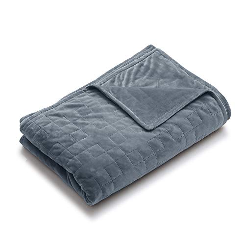 Book Cover YnM Minky Duvet Cover for Weighted Blankets (Grey Square, 48''x72'')