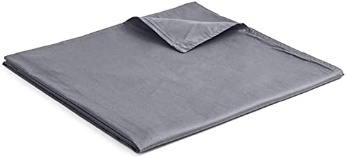 YnM Cotton Duvet Cover for Weighted Blankets (Dark Grey, 48''x72'')