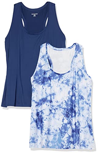 Amazon Essentials Women's Tech Stretch Racerback Tank Top (Available in Plus Size), Multipacks