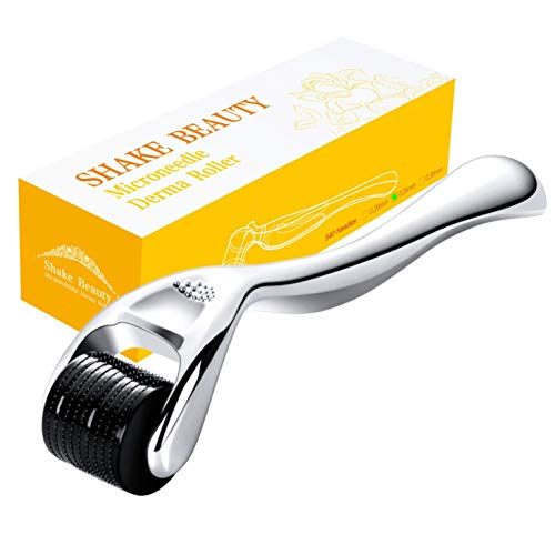 Book Cover Shake Beauty Derma Roller 540 Titanium 0.25mm Micro Needle Cosmetic Microdermabrasion Tool for Face - Includes Storage Case