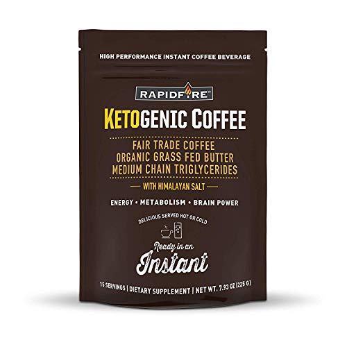 Rapid Fire Ketogenic High Performance Instant Coffee Mix, Supports Energy and Metabolism, 15 Servings