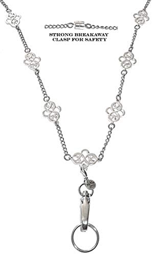 Stainless Steel Strong Chain Womens Lanyard for ID Card Badge Holder, Made in USA, Teacher Gift Nurse Cruise Key Keychain Phone