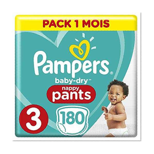 Pampers - Baby Dry Pants - Couches-culottes Taille 3 (6-11 kg) - Pack 1 Mois (x180 culottes)