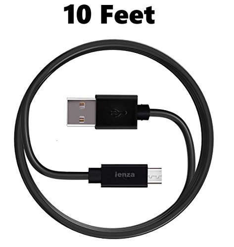Book Cover ienza Long 10FT USB Power Cable Charger for Amazon Kindle Fire Tablet with Alexa, Paperwhite , Oasis, Fire Kids Edition, Fire TV Stick, All New Fire TV Pendant, Echo Dot & More