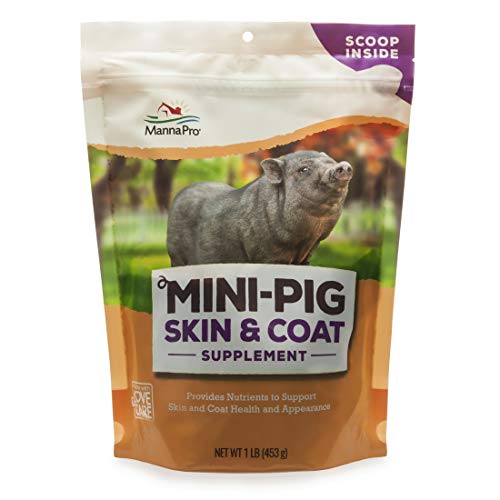 Manna Pro Mini Pig Skin and Coat Supplements | Provides Nutrients to Promote Skin and Coat Health | Contains Flaxseed, Biotin & Vitamin E | 1lb