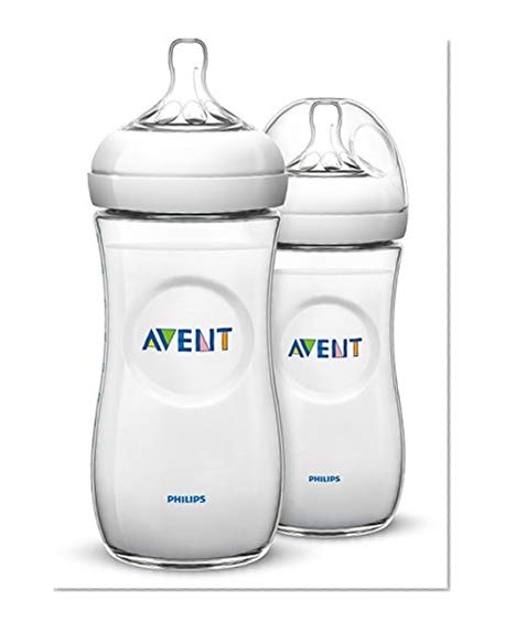 Book Cover Philips Avent Natural Baby Bottle, Clear, 11oz, 2pk, SCF016/27