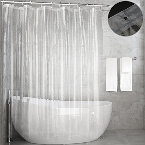Book Cover Feagar Clear Shower Curtain Liner, Waterproof 72x72 Inch, PVC Free Bathroom Curtain for Bathtub or Shower Stall