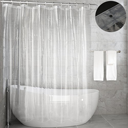 Feagar Clear Shower Curtain Liner, Waterproof 72x72 Inch, PVC Free Bathroom Curtain for Bathtub or Shower Stall