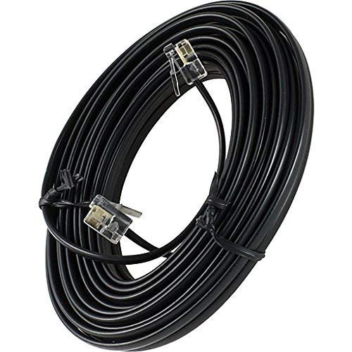 Book Cover Bistras 100' Foot Black Telephone Extension Cord Cable Line Wire RJ-11 100 Foot Black