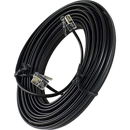 Bistras 100' Foot Black Telephone Extension Cord Cable Line Wire RJ-11 100 Foot Black