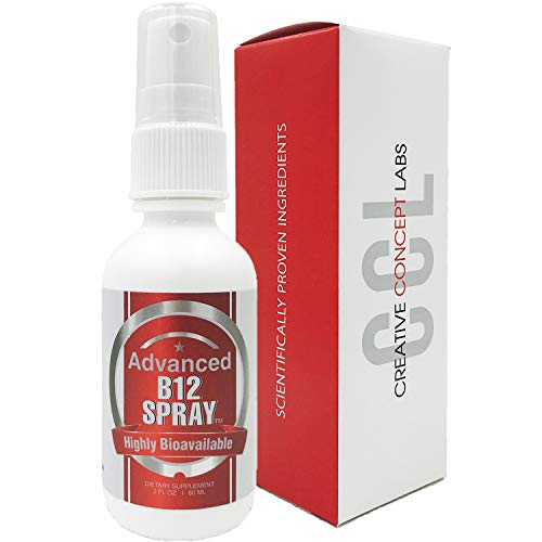 CCL SUPPLEMENTS Vitamin B12 Energy Spray, Methylcobalamin with Folic Acid Sublingual Liquid Complex for Focus, & Metabolism, Nano Technology Instant Absorption and Custom Dosage (2 oz - 60 Servings)