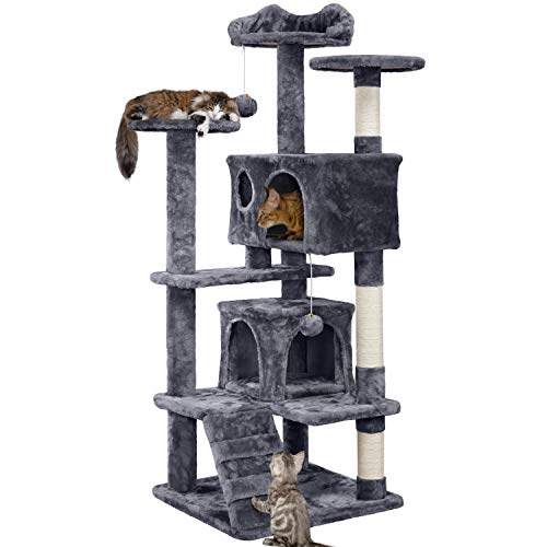 Book Cover Yaheetech 54in Cat Tree Tower Condo Furniture Scratch Post for Kittens Pet House Play