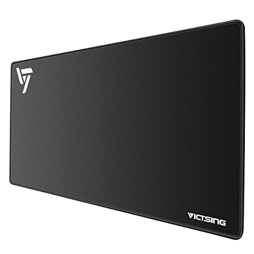 Book Cover VicTsing [30% Larger] Extended Gaming Mouse Pad with Stitched Edges, Long XXL Mousepad (31.5x15.7In), Desk Pad Keyboard Mat, Non-Slip Base, Water-Resistant, for Work & Gaming, Office & Home, Black