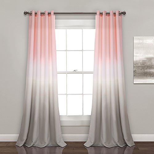 Book Cover Lush Decor Umber Fiesta Curtains Room Darkening Window Panel Set for Living, Dining, Bedroom (Pair), 84â€ x 52â€, Blush and Gray, 2 Count