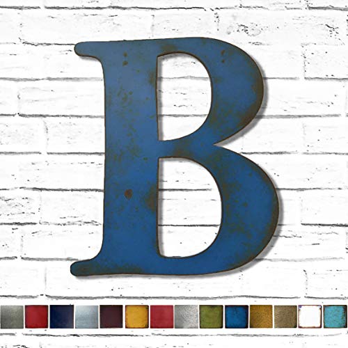 Metal Letter B - 8", 12", 16", 22", or 30" inch tall - Handmade metal wall art - Choose your Patina Color, Size and Letter or Number- Hanging letters for Living Room, Bedroom or Nursery