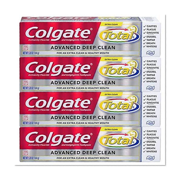 Book Cover Colgate Total Advanced Deep Clean Toothpaste, 5.8 Ounce, 4 Count
