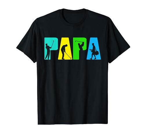 Retro Golfing Papa Golfer Shirt. Golf Gifts For Fathers Day T-Shirt