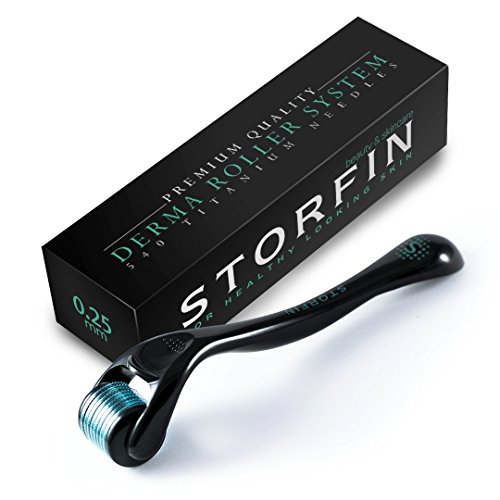 Derma Roller Titanium Microneedling Tool for Facial Skin Care - 540 Pin Microneedle Roller is The Best Face Roller for Home Use with 0.25mm Needles - Professional DermaRoller Includes Storage Case