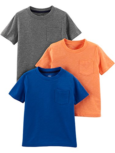 Simple Joys by Carter's Toddler Boys' 3-Pack Solid Pocket Short-Sleeve Tee Shirts