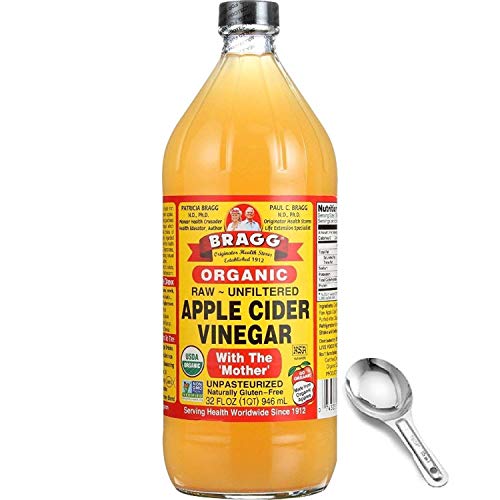 Bragg Organic Apple Cider Vinegar With the Motherâ€“ USDA Certified Organic â€“ Raw, Unfiltered All Natural Ingredients, 32 Fl Oz, W/Measuring Spoon