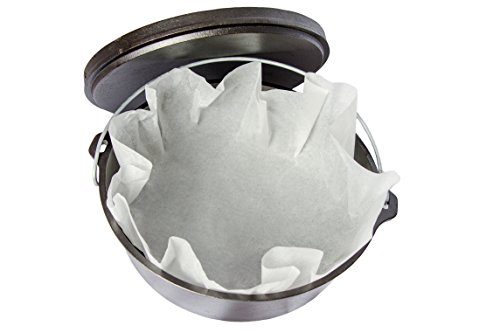 Book Cover Dutch Oven Parchment Paper Liners, 20 Pack, 20 inches. By Campfire Pros