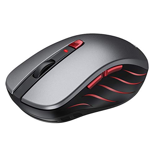 VicTsing Wireless Mouse with Nano USB Receiver, Optical Mobile Ergonomic Cordless Mouse with Adjustable DPI Levels 6 Buttons for Laptop, Notebook, PC, MacBook- Iron Grey