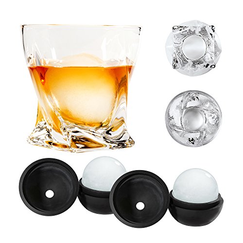 Book Cover Atlas&Co - All In One Pack - Premium Whiskey Glasses with Ice Ball Molds â€“ Set of 2 â€“ Gift Set Rocks Glasses for Bourbon, Irish Whisky, Scotch or, Cocktails, High-Clarity Dishwasher Safe Crystal Glass
