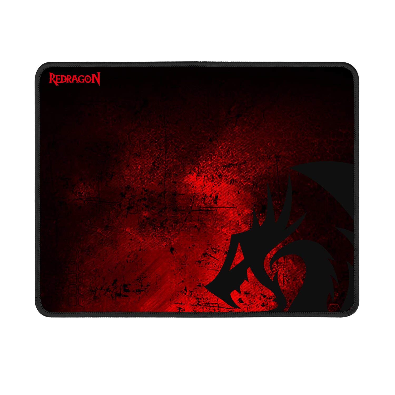 Book Cover Redragon P016 Gaming Mouse Pad, Large 13 x 10.2 x 0.1 Inches, Stitched Edges, Waterproof, Black Red Dragon Design, Pixel-Perfect Accuracy Optimized for All MMO Computer Mouse Sensitivity and Sensors (13 x 10.2 x 0.1 Inches XXL) Black + Red