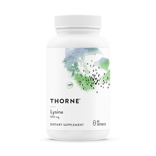 THORNE - Lysine - Supports Immune, Skin & Bone Health - Promotes Collagen Formation* - L-Lysine Amino Acid Supplement - Third-Party Certified - Gluten, Dairy & Soy-Free - 60 Capsules