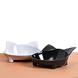 Lorde Cat Feeder - Melamine Cat Food Bowls, Set of 2, 8 oz, Whisker Relief, Non Slip, Dishwasher Safe, BPA Free, Modern Design for Small & Medium Breeds
