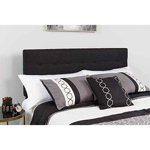 Book Cover Flash Furniture Bedford Tufted Upholstered Full Size Headboard in Black Fabric