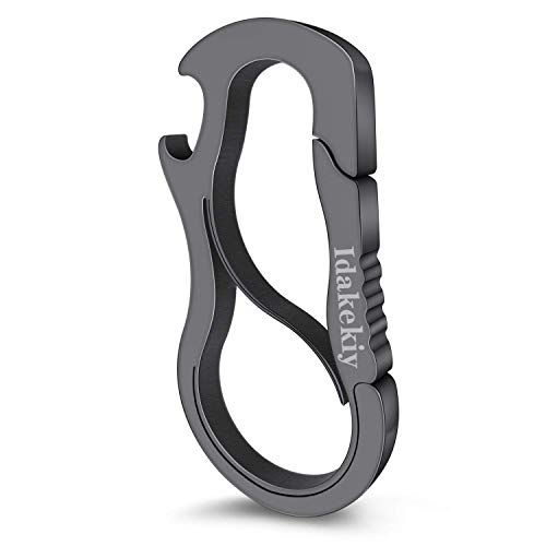Idakekiy Stainless Steel Anti-Lost Keychain Carabiner Opener Larger Version