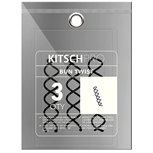 Kitsch Spin Pins for Hair Styling - Spiral Hair Pins for Women, Mini Bobby Pins for Girls, Stylish Hair Twist Tool, 3pc (Black)
