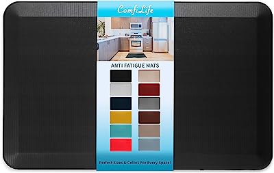 Book Cover ComfiLife Anti Fatigue Floor Mat â€“ 3/4 Inch Thick Perfect Kitchen Mat, Standing Desk Mat â€“ Comfort at Home, Office, Garage â€“ Durable â€“ Stain Resistant â€“ Non-Slip Bottom (20