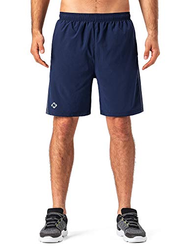 NAVISKIN Men's 7" Quick Dry Running Shorts with Mesh Liner Zipper Pocket for Workout Athletic